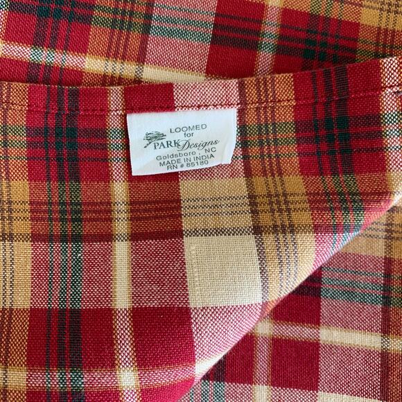 Park Designs Red Plaid Tablecloth Napkins Dish Towels Valance 100% Cotton 10 Pc. - Picture 2 of 8